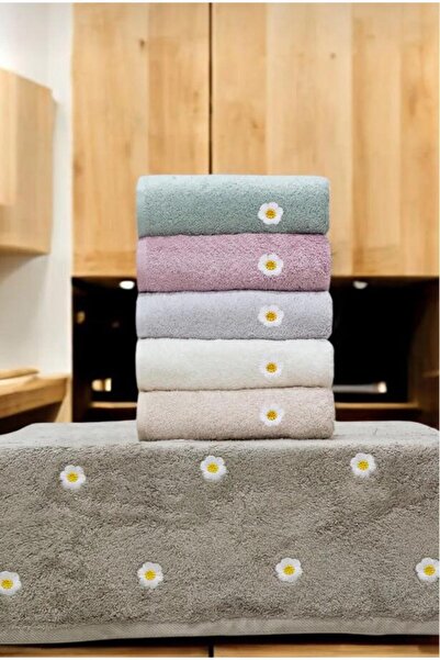 Home Papatya Nakışlı Bambu El Yüz Havlusu