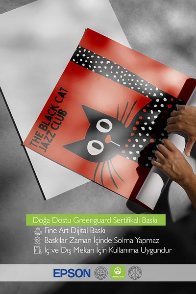 Postifull Ζωγραφική με ξύλινο πλαίσιο, The Black Cat Jazz Club - 2, Ξύλινη ζωγραφική κουζίνας Comfort Series, NO:108977