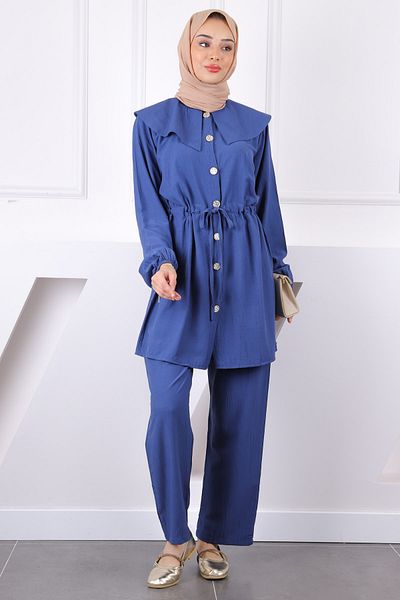 İmajButik Κοστούμι παντελόνι Indigo Tie Waist Tunic
