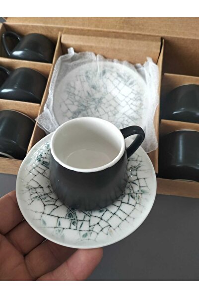 kurt41 طقم فناجين قهوة فاخر مكون من 6 قطع