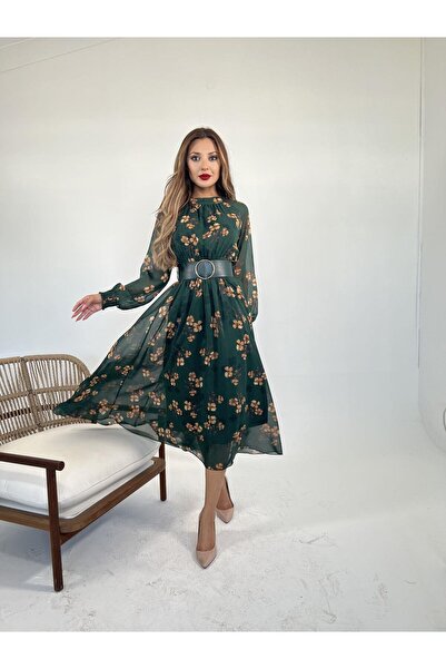 Womengrom Rochie de damă Fame cu mânecă lungă din tul cu curea