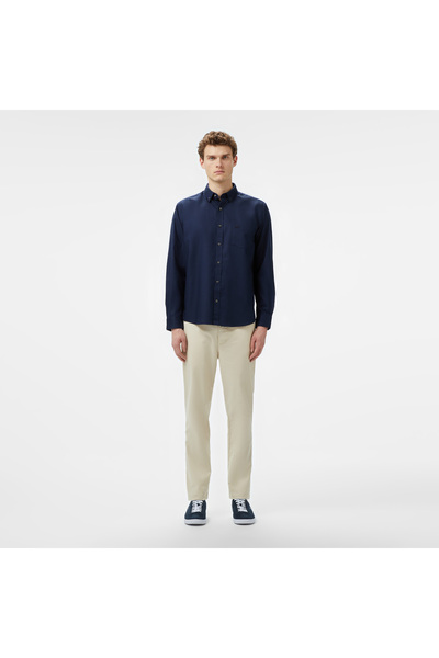 Lacoste Erkek Regular Fit Düğmeli Yaka Lacivert Gömlek