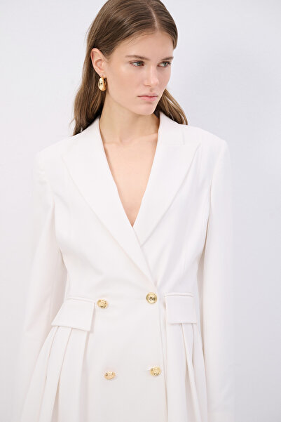 adL Cep Kapak Detaylı Volanlı Ceket Elbise