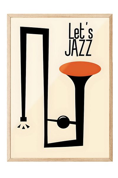 Postifull Ζωγραφική με ξύλινο πλαίσιο, Let's Jazz - 3, Ξύλινη ζωγραφική κουζίνας Comfort Series, NO:108971