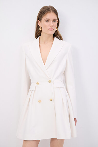 adL Cep Kapak Detaylı Volanlı Ceket Elbise