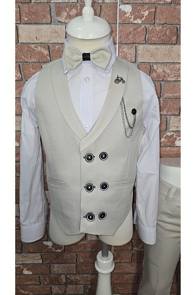 HAYTA Children's Vest Suit 0-1 Year - 14 Years, Silver Cream