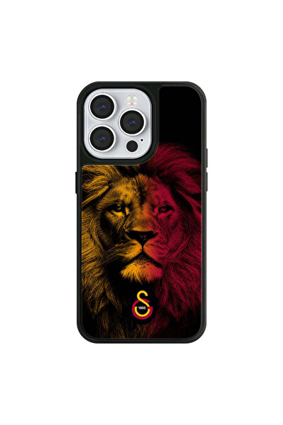 Galatasaray iPhone 14 Pro Uyumlu Galatasaray Sarı Kırmızı Parçalı Aslan Lisan...