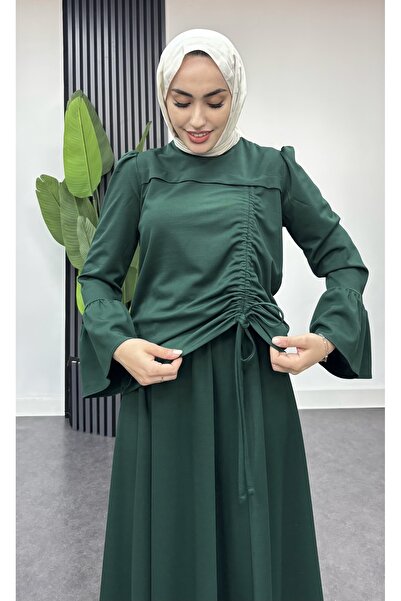 moda zeynaa ÖNÜ BÜZGÜLÜ ETEKLİ TESETTÜR TAKIM