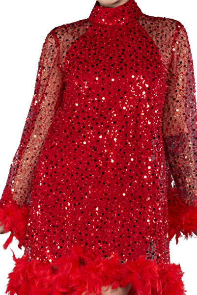 Arden Short Evening Dress, Sequin Sequin Halter Neck Mini Dress with Otrishi, Black, White Graduation Dress, 36-42