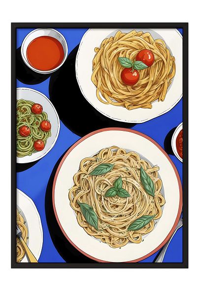 Postifull Black Framed Painting, Cake, Comfort Series Kitchen Wall Painting, No:109101