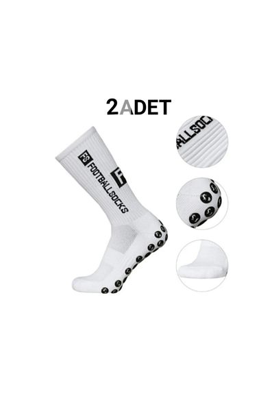 ÖZKAHRA TEKSTİL 2 τμχ unisex Λευκές αντιολισθητικές κάλτσες αντιολισθητικές κάλτσες ποδοσφαίρου