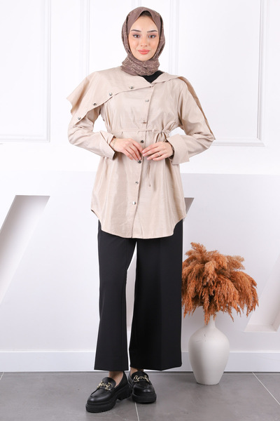 İmajButik Μοντάλ τουνίκ με λεπτομέρεια από πέτρινο γιακά