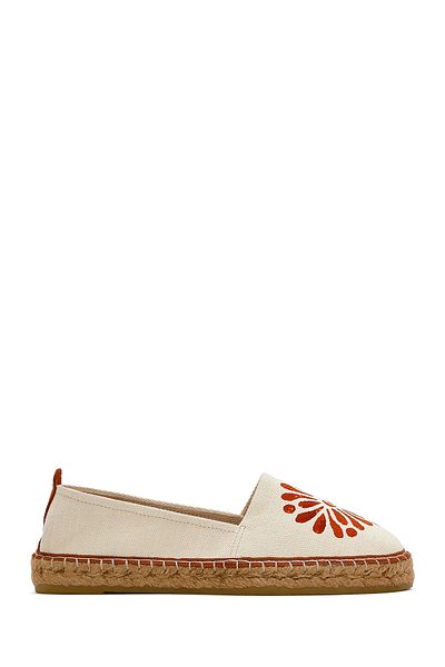 Derimod Kastamonu Stone Print Women's Tan Patterned Espadrille 25Sfd20826F