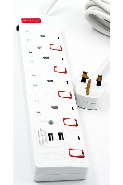 Smartlink PORTaBLE MULTI SOCKETS 4 Way,2 Usb Ports 3 Meter Length