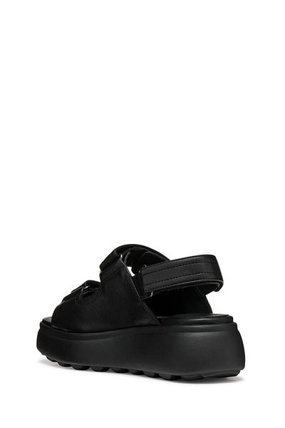 Geox Women's Black D Spherica Ec4.1 S a - Nappa Banded Leather Sandals D55D4B00085C9999