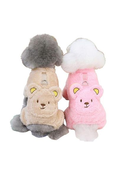 Glipet Polar Fleece with Teddy Bear - Beige XL Dog Outfit