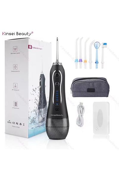 KINSEI BEAUTY Oral Irrigator Water Floss Portable Dental Water Flosser Jet 300ml Irrigator Dental Teeth Cleaner