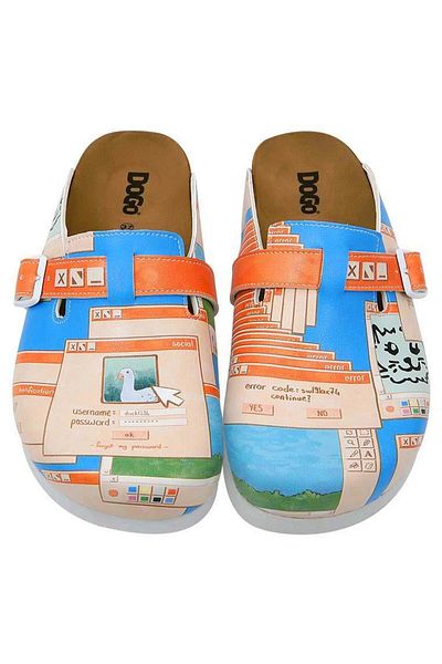 Dogo Women's Vegan Leather Multicolor Slippers - Error Code Design