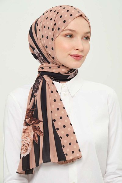 Madame Polo Digital Crepe Chiffon Shawl Multicolor Breathable Wrinkle-Free Non-Slip 75X180 cm