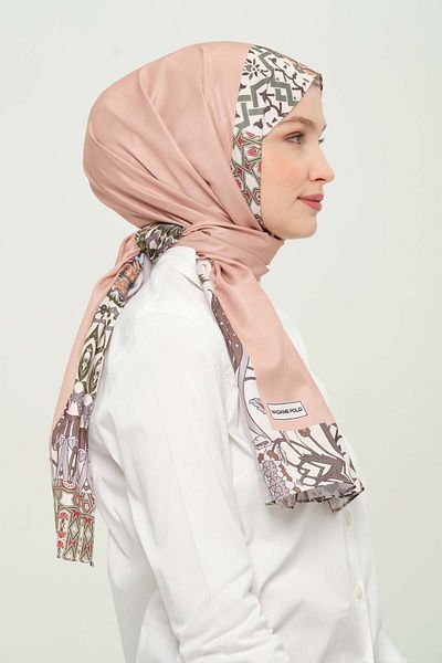 Madame Polo Digital Twil Shawl Multicolored Patterned Wrinkle-Free Non-Slip 75X180 cm