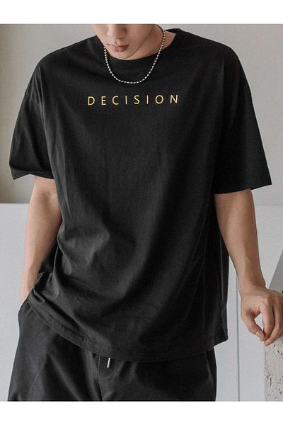 VBSVİBES Tricou tricotat cu imprimeu supradimensionat negru unisex