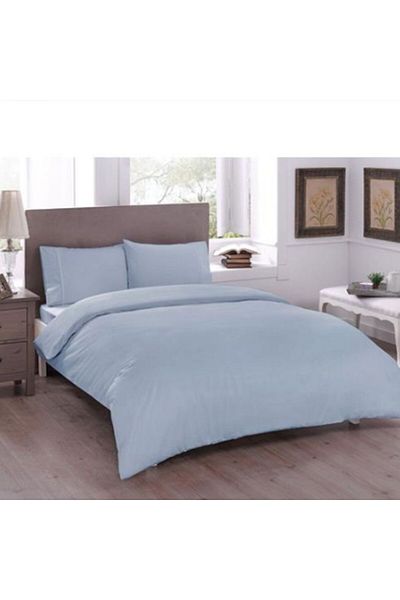 Taç Lenjerie de pat dublu bumbac 100% ranforce, Taç, Basic Bleu (mavi)