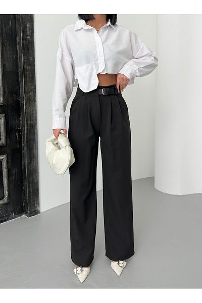 ELBEY Belt Detailed Palazzo Trousers