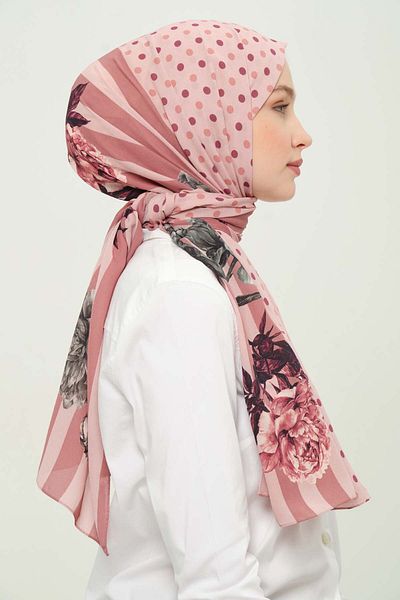 Madame Polo Digital Crepe Chiffon Shawl Multicolor Breathable Wrinkle-Free Non-Slip 75X180 cm