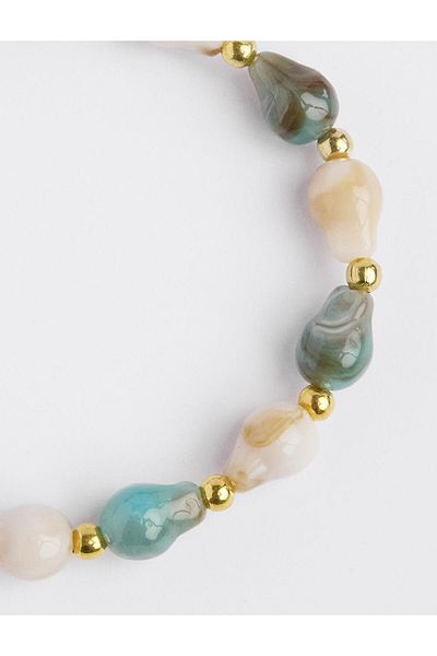 Jimmy Key White Pearl Stone Detailed Bracelet