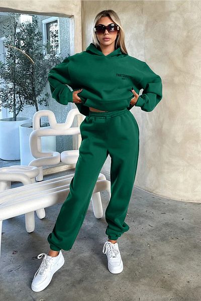 CLAYES Σετ αθλητικής φόρμας Green Fetch Series 6 - Printed Oversize Hooded