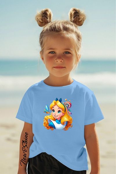 New Shine 1 tricou este un cadou pentru achiziții de 6 și mai sus în coș - Tricou pentru copii oversize cu imprimeu prințesa Alice