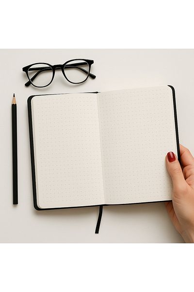 Fark Tanıtım Thermo Leather Cover Dotted Notebook, A5 Notebook, 128 Sheets (256 Pages) Green Cover