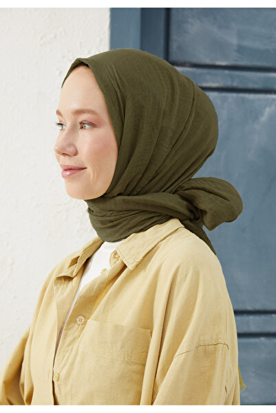 Fresh شال ملفوف باللون الكاكي