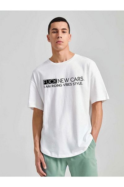 VBSVİBES Μπλουζάκι Unisex Oversize F'ck New Cars με στάμπα
