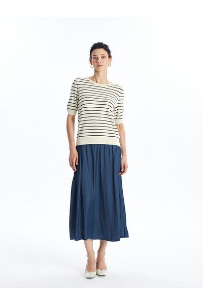 LC Waikiki Plain A-line Satin Women's Skirt with Elastic Waist