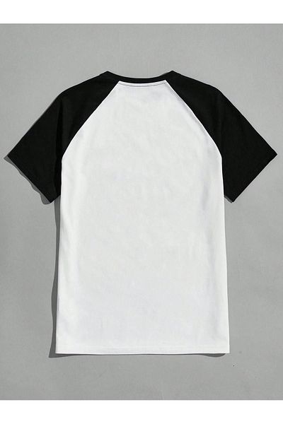 CLAYES Oversize Ασπρόμαυρο μπλουζάκι χωρίς στάμπα - Raglan μανίκι Unisex Άνετη εφαρμογή