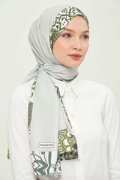 Madame Polo Șal Digital Twil Multicolor cu Model Antirid Antiderapant 75x180 Cm