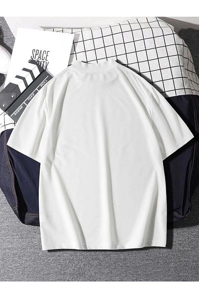 VBSVİBES Unisex White Oversize Day Vibes Rose Printed Knitted T-shirt