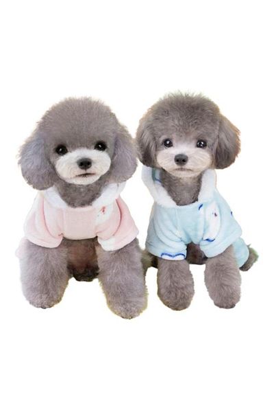 Glipet Fleece Dog Outfit - Puppy Pattern - Pink XL
