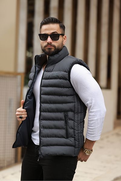 S&M CLOTHİNG New Season Embroidered Waterproof Puffy Vest