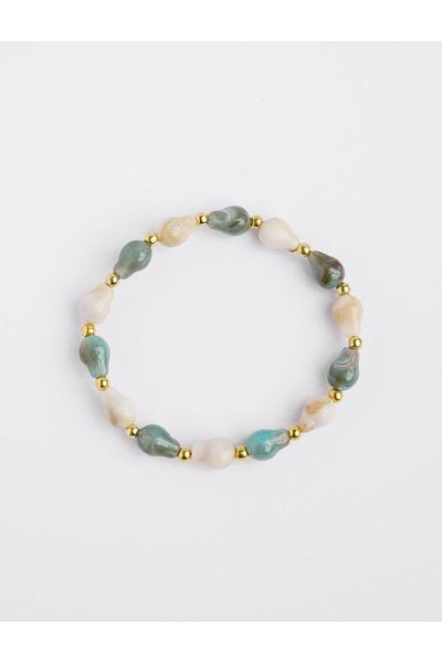 Jimmy Key White Pearl Stone Detailed Bracelet