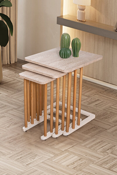 Sawoli Home Pera Üçlü Zigon Sehpa