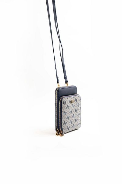 Silver Polo فضي وبولو رمادي - حقيبة هاتف نسائية بحزام Laci SP1011