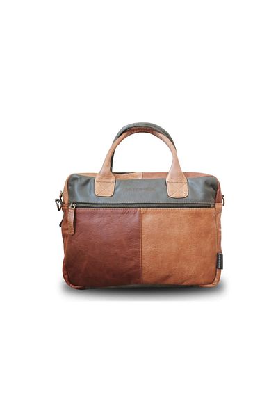 DUTCH-BAG حقيبة أمستردام جلد طبيعي للجنسين مقاس 17 بوصة وحقيبة كمبيوتر محمول - ملونة