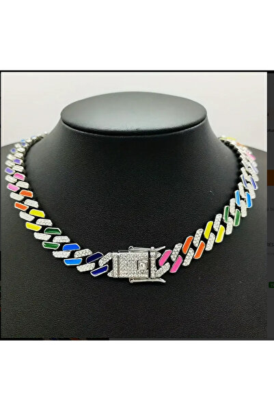 kargasa Hip Hop Tarzı Gökkuşağı Zincir Kolye