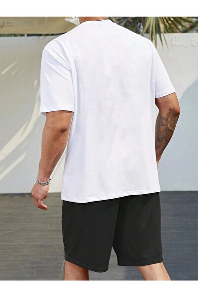 CLAYES Panda Kung Fu T-Shirt Shorts - White Black Bottom Top Team Shorts T-Shirt Combo Printed Crew Neck