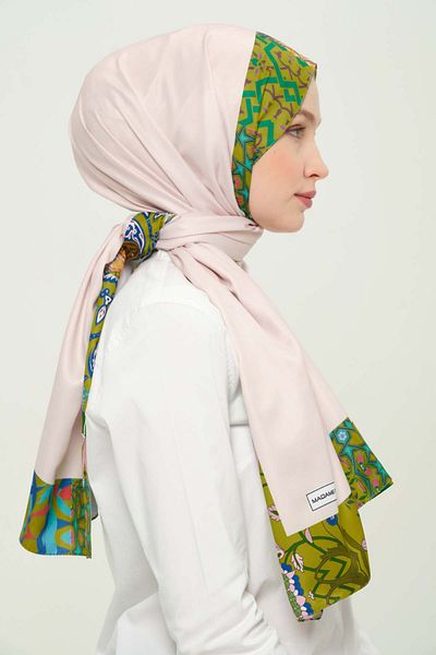 Madame Polo Digital Twil Shawl Multicolored Patterned Wrinkle-Free Non-Slip 75X180 cm