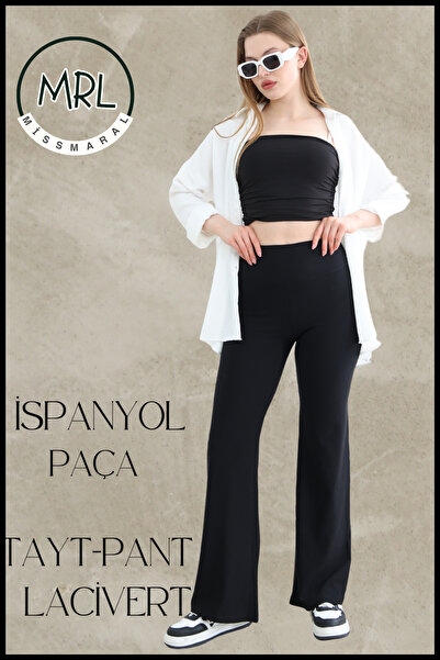 missmaral Women's Recovery Tights Trousers Flared Leg Lycra Stretchy Diver Dark Purple 1040