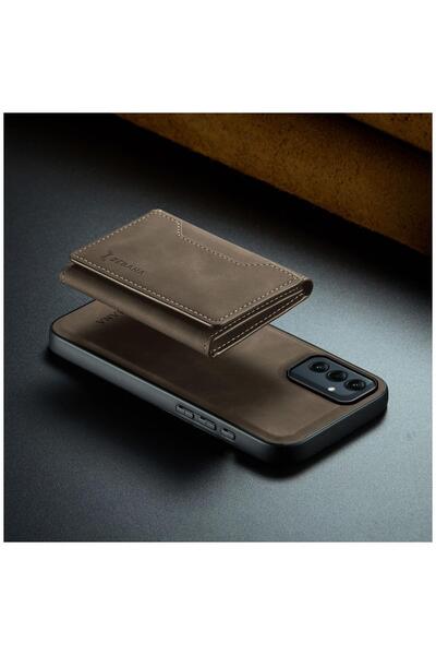 Zebana Samsung Galaxy A17 Compatible Case 2in1 Elite Class Wallet Leather Case Dark Brown