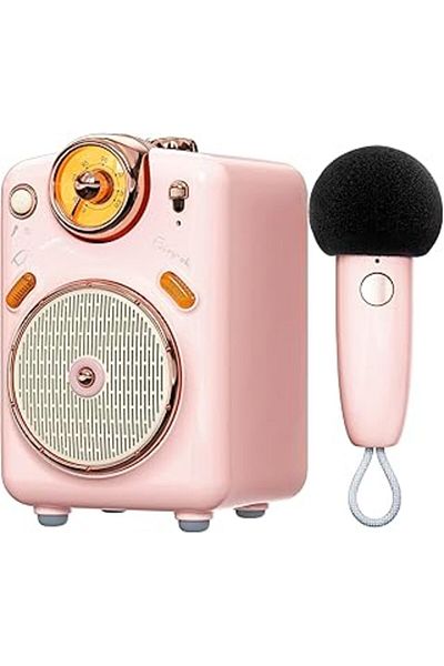 mivento Divoom Cute Speaker with Microphone, 7 Different Sound Modes for Singing or Speaking, Girls, Er
